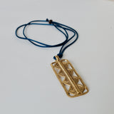 Navy Blue silk thread with african brass