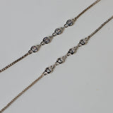 Fatima's hand Evil eye in gold chain with swaroski stones Silver
