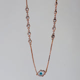 Fatima's hand with Evil eye in gold chain with swaroski stones