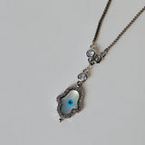 Fatima's hand Evil eye in gold chain with swaroski stones Silver