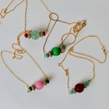 Gold polished necklace with Brazilian Pumpkin beads