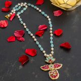 Beautiful temple pendant paired with duldul beads