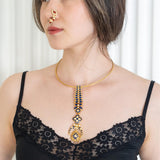 Hasli style neckpiece with blue semi-precious stone s