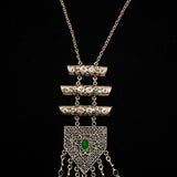 Handcrafted Statement necklace with Green Agate stone