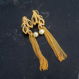 Flower and tassels design Hasli necklace and earrings set