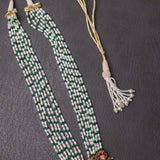 Gold-plated Silver pendant with kemp stones and pearls