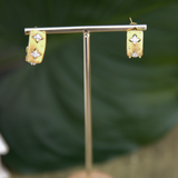 Silver: Radiant Straight with Swarovski Flower Earring Set  Gold: Radiant Straight with Swarovski Flower Earring Set