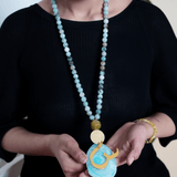 beautiful aqua color agate pendant