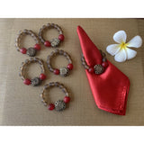 Krobo Recycled Glass Beads With African Brass (Napkin Holder)