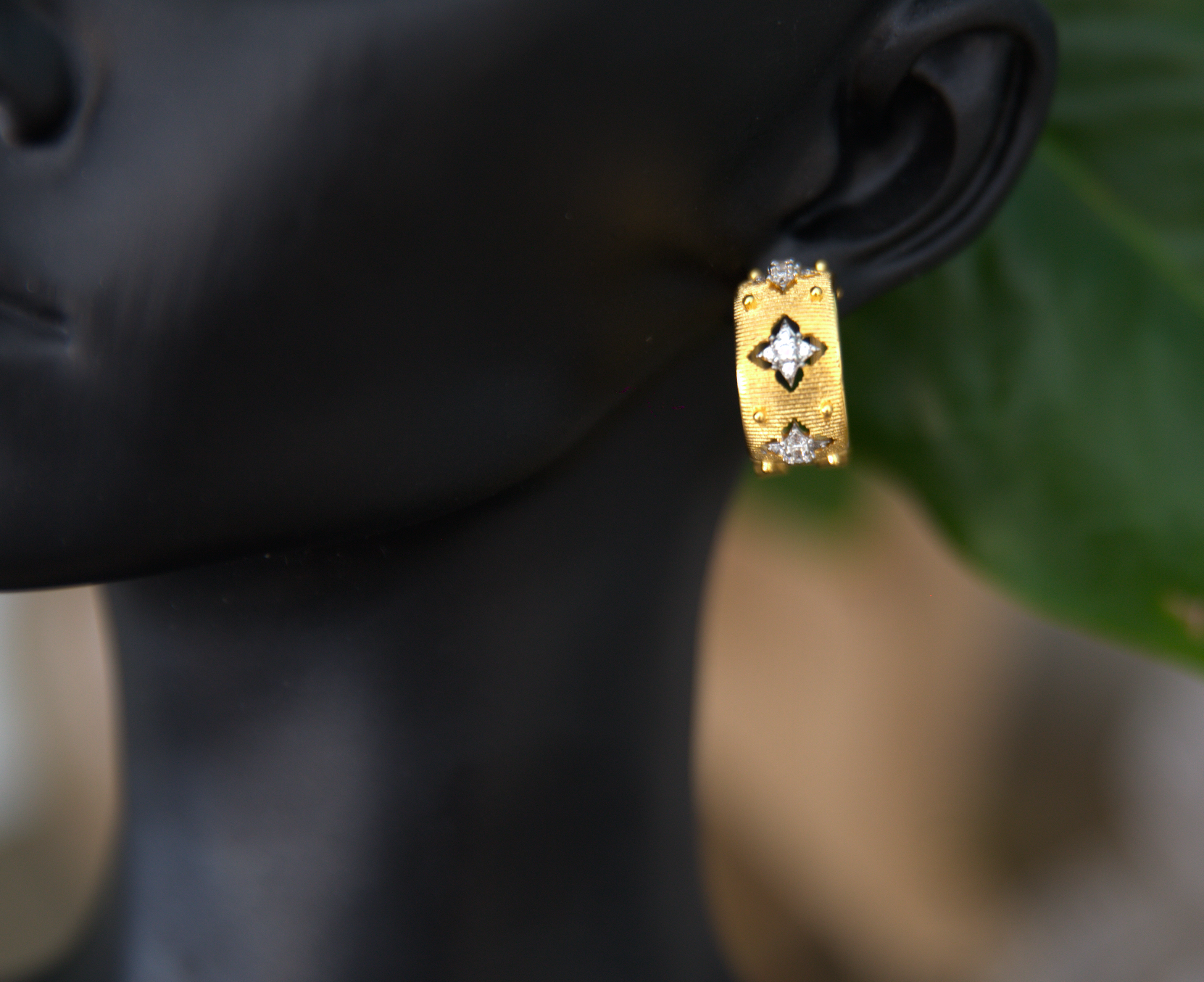 Silver: Radiant Straight with Swarovski Flower Earring Set  Gold: Radiant Straight with Swarovski Flower Earring Set