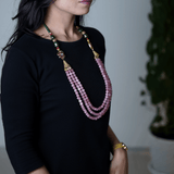 Rose quartz layered necklace