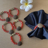 Krobo Recycled Glass Beads With African Brass (Napkin Holder)