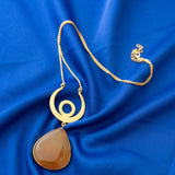 Red Onyx Stone Pendant Chain
