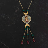 Kundan pendant with crystal beads