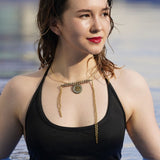 Chain hanging coin necklace