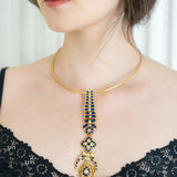 Hasli style neckpiece with blue semi-precious stone s