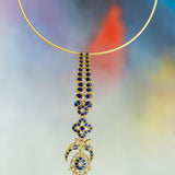 Hasli style neckpiece with blue semi-precious stone s