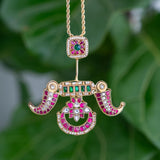 Unique handcrafted South Indian style pendant neckpiece