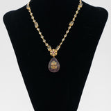 Mauve brazilion stone pendant chain