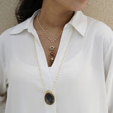 Dainty Neckpiece made with pearls, silver, kundan and kemp stones