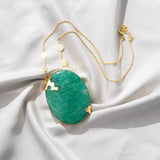 Green Jade Stone Pendant chain ( Tianna Collection)