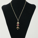 Dainty neckpiece with pearls, silver, kundan, and kemp stones