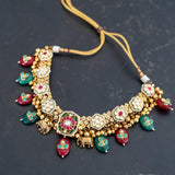Statement necklace embellished with semi-precious stones