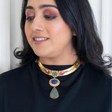 Natural stones studded Hasli necklace ( Diksha Collection)