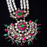 Royal statement Silver and Pearls necklace ( Majari Collection)