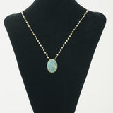 Handcrafted neckpiece made using pearls, silver and amazonite stone
