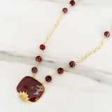 Brown Jasper Stone pendant chain