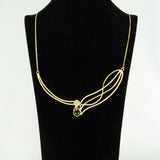 Gold-plated Necklace with Amazonite and Garnet stone (Ananya Collection)