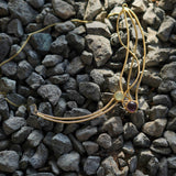 Gold-plated Necklace with Amazonite and Garnet stone (Ananya Collection)