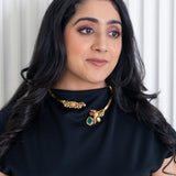 Handcrafted hasli with bird figure and semi-precious stones ( Diksha Collection)