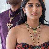 Handcrafted Temple pendant paired with duldul beads