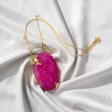 Hot Pink Jade Stone Pendant Chain ( Tiana Collection )