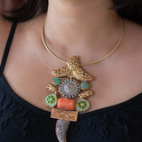 An antique finish temple neckpiece with godlike eyes and sword ( Temple Collection)