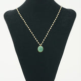 Dainty neckpiece handcrafted with pearls, silver, and green lace agate stone