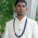 Statement purple agate beads necklace