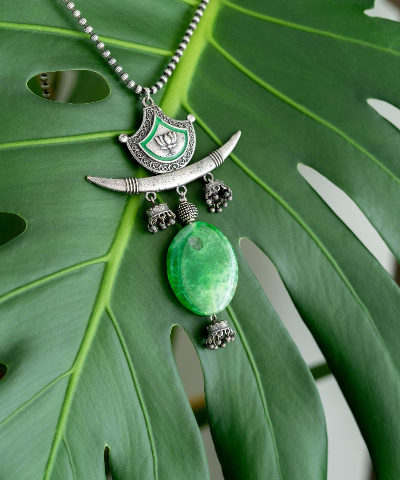 Green Agate Pendant necklace