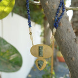 Gold plated Lapis Lazuli pendant necklace (Ananya Collection)