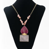Beautiful cherry quartz & rose quartz pendant chain ( Shreya Collection)
