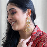 Unique statement earrings with kundan