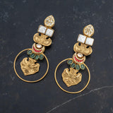 Unique statement earrings with kundan