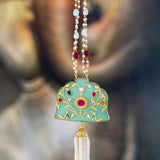 Pista green Monalisa stone pendant neckpiece