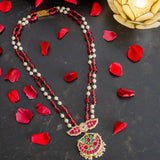 Pretty handcrafted temple pendant strung with duldul beads