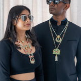 Pista green Monalisa stone pendant neckpiece