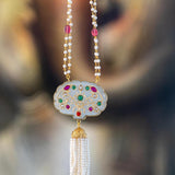 Beautiful Monalisa glass stone handcrafted neckpiece