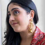 Stunning statement earrings with semi-precious embellishments