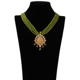Statement necklace handcrafted with Silver and Citrine stone beads